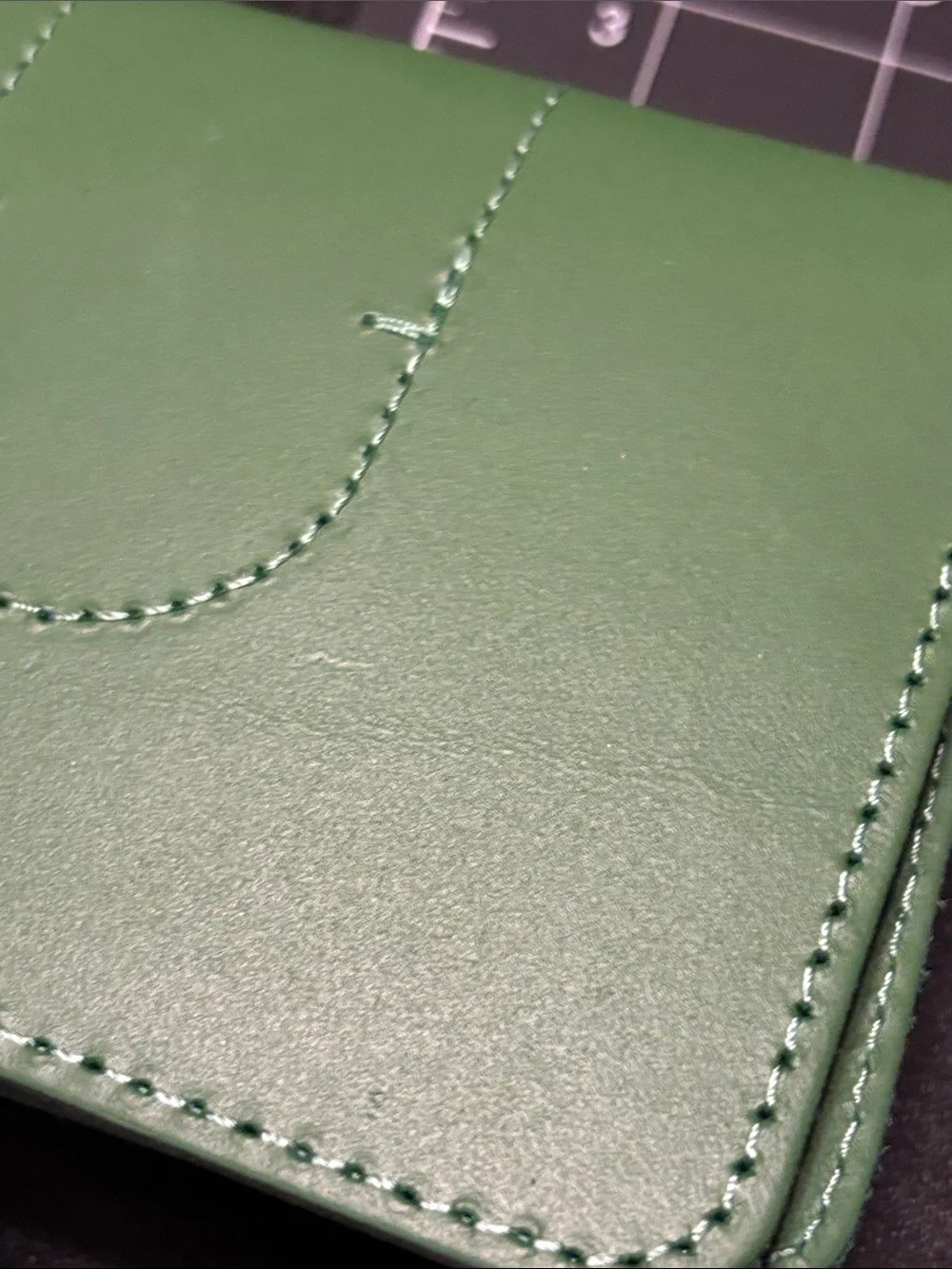 Avocado Green Leather Passport Holder With Area For AirTag By ALLIVE